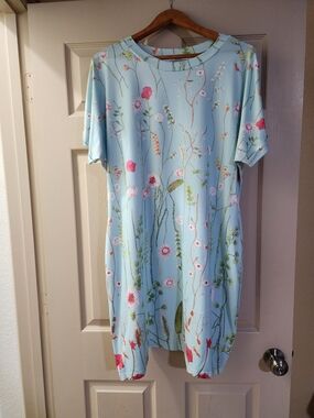 Light Blue Floral Shift Dress